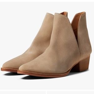 Free People Charm Double V Tan Suede Ankle Boots Booties Womens 7.5, 9 & 10 NEW